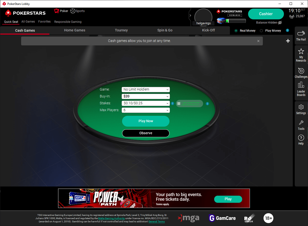 Скриншот PokerStars