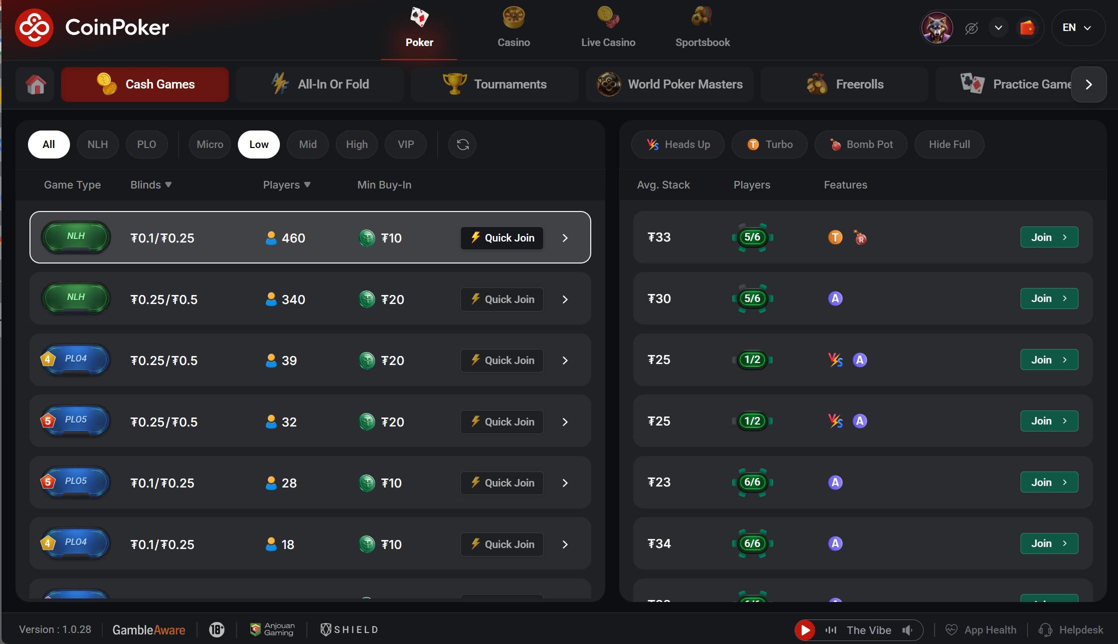 Скриншот CoinPoker