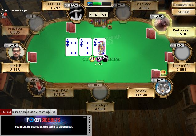 Старая тема «Saloon» PokerStars