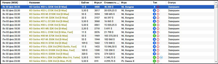 Лобби partypoker