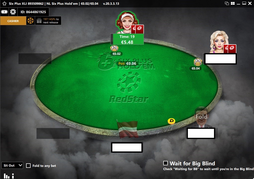 Игровой стол RedStar Poker в сети iPoker