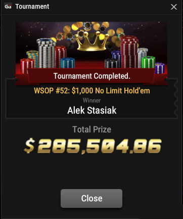 Призовые $285K включают в себя пакет участника WSOP Europe