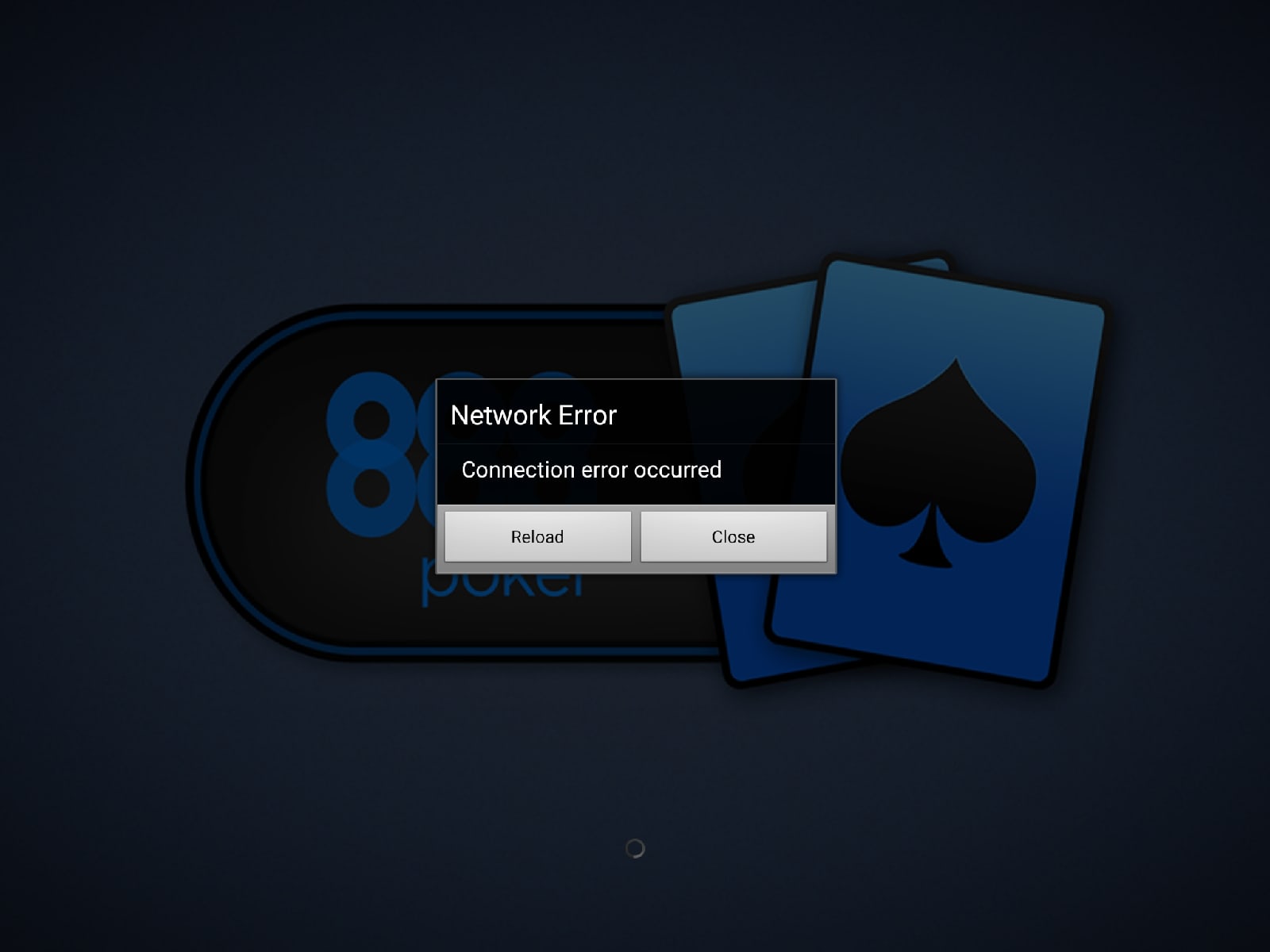 Одна из возможных ошибок совместимости приложения 888poker для Андроид с устройства.