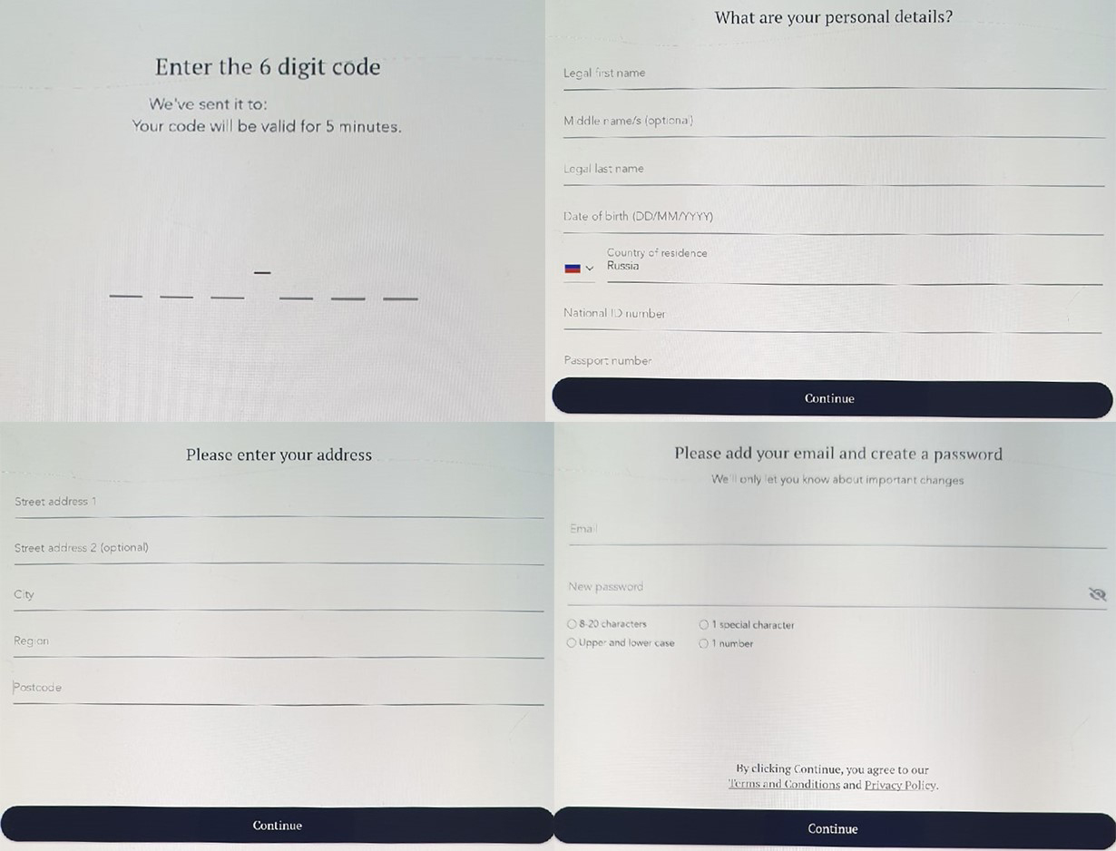 Все поля регистрации LUXONPAY, которые нужно заполнить для создания аккаунта.