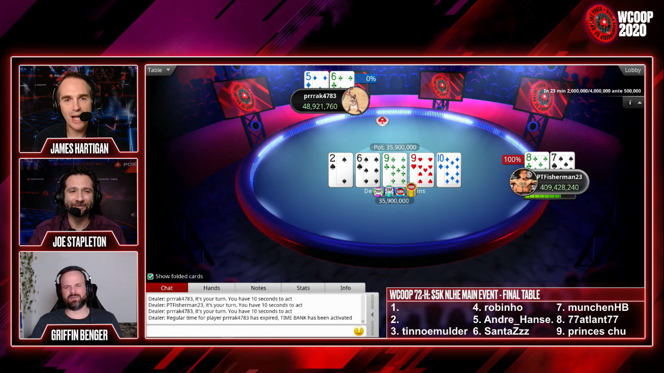 Дизайн трансляции WCOOP на Twitch-канале PokerStars