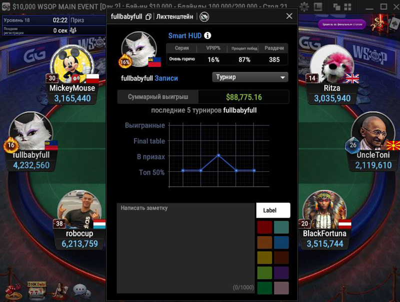 Профиль «fullbabyfull» в Smart HUD