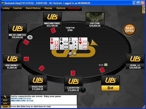 Лобби UltimateBet начала 2000-х.