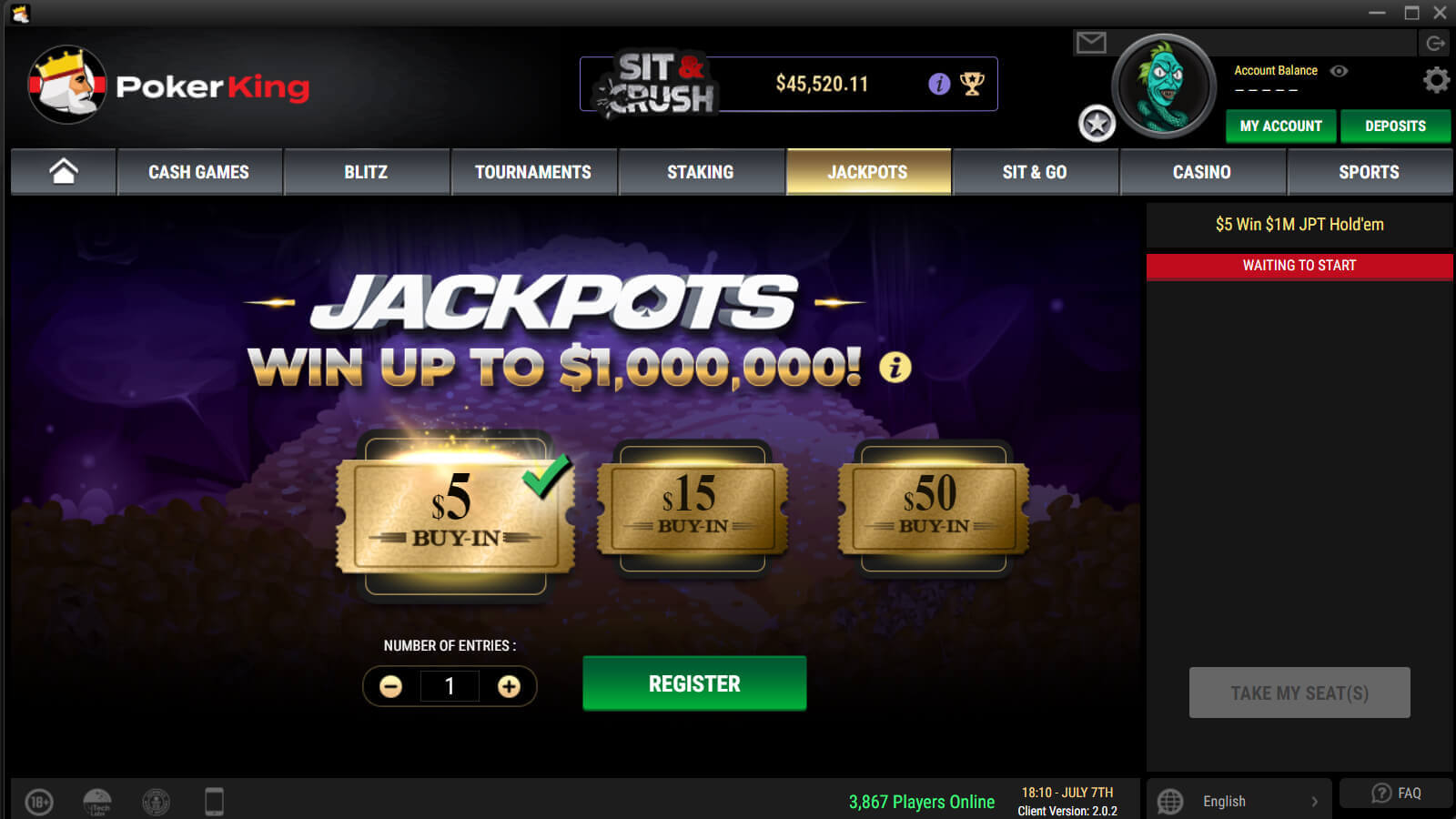 Лобби раздела Jackpots