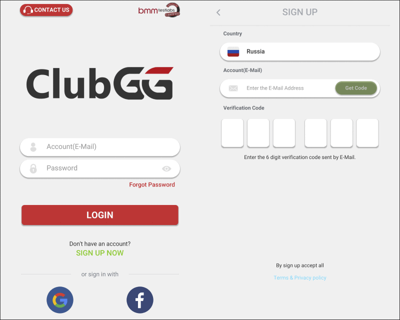 Регистрация в ClubGG