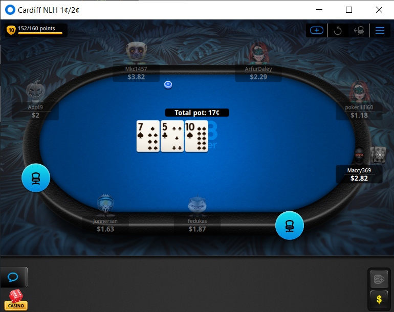 Кеш-стол 888poker в 2021 году.