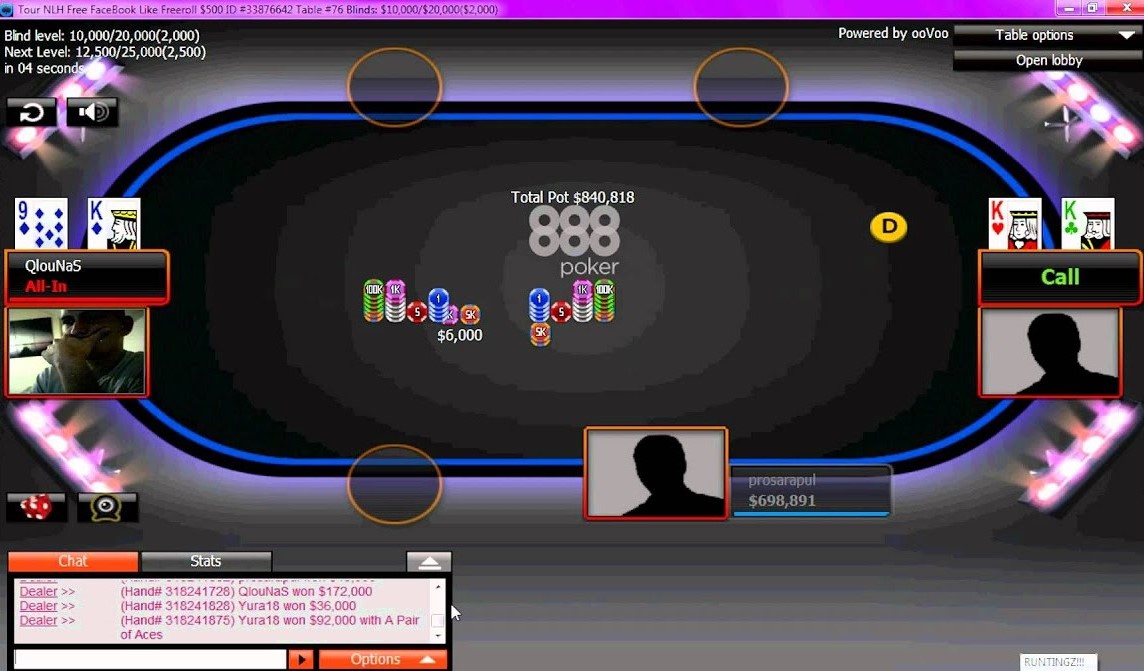 Так в 2011 выглядели кеш-столы 888poker.