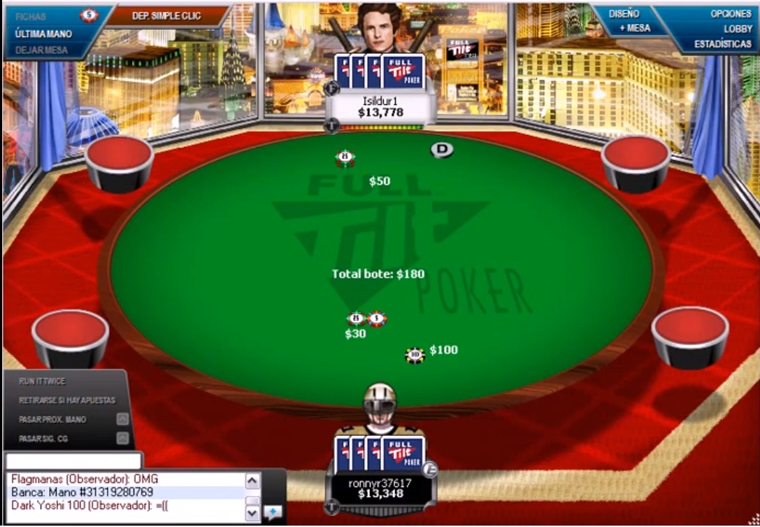 Дизайн стола Full Tilt Poker в ноябре 2012 года.