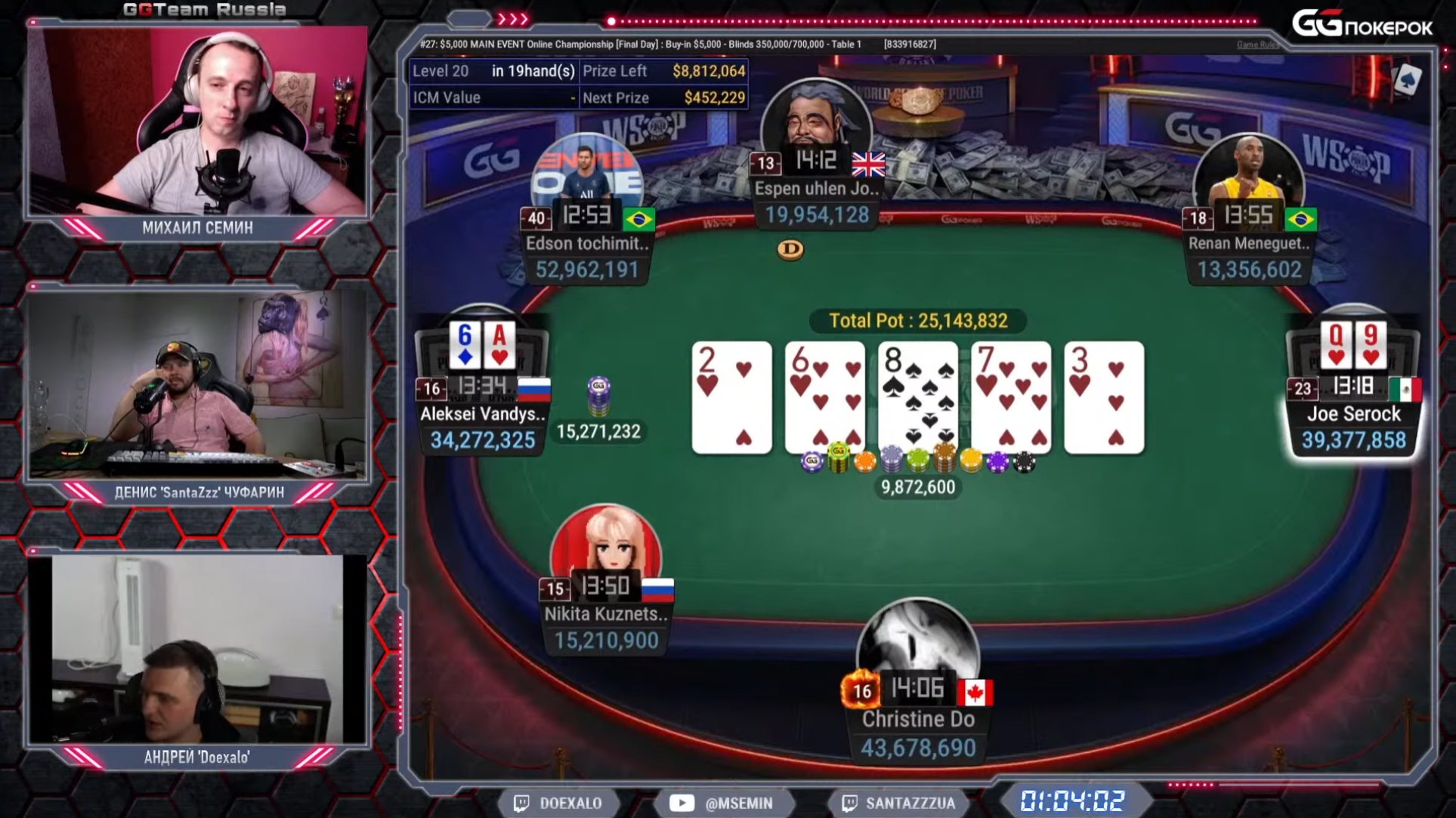 Вандышев при помощи овербета вынуждает Серока сбросить флеш.