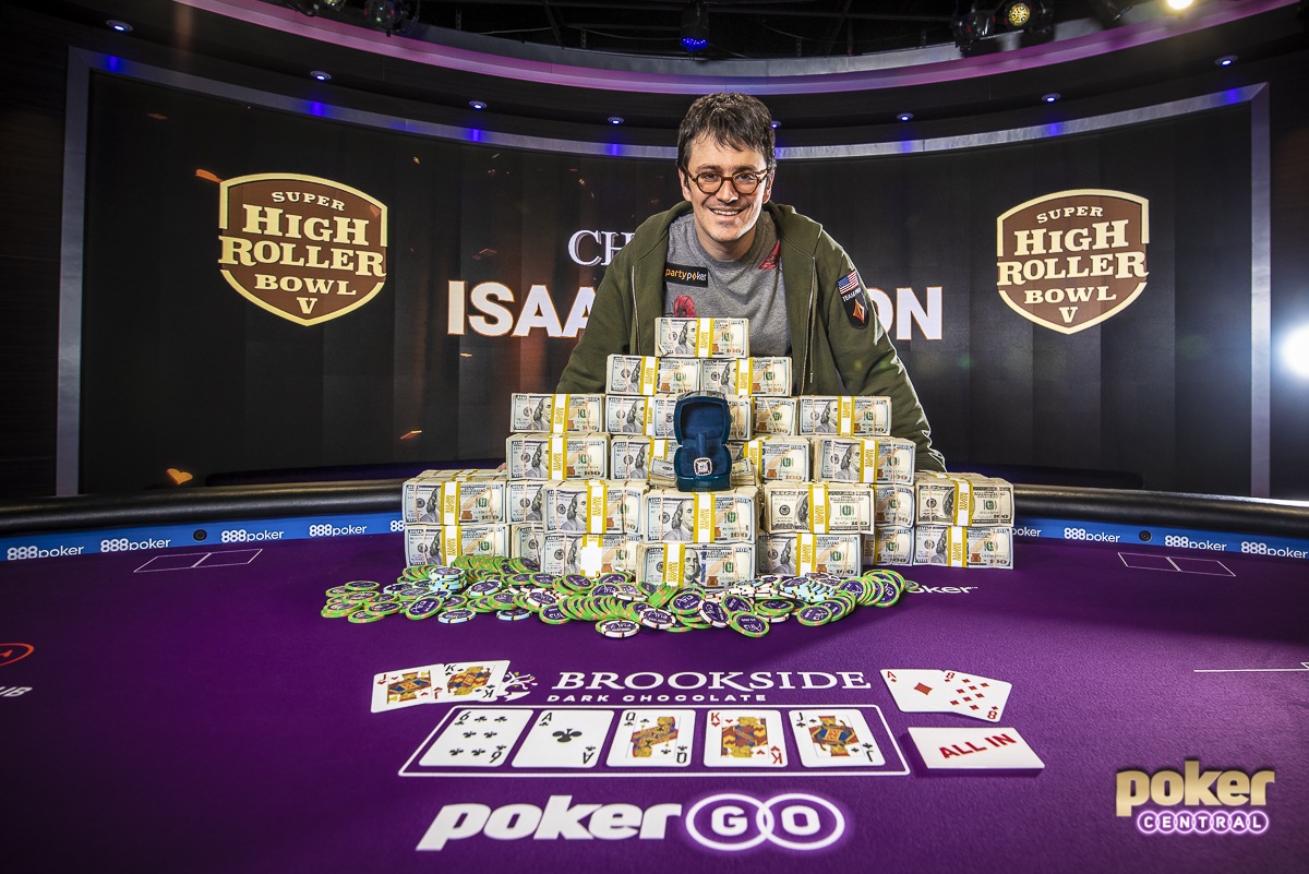 Айзек Хэкстон после победы в Super High Roller Bowl V, 2018.