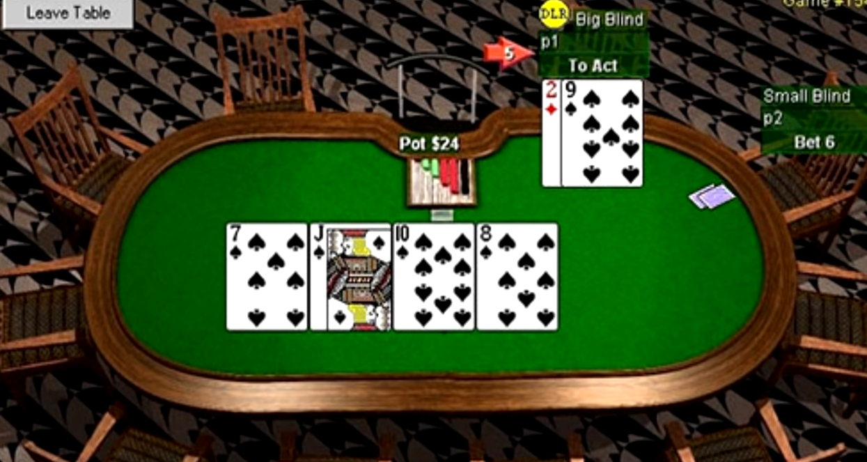 Интерфейс в комнате Pokerspot