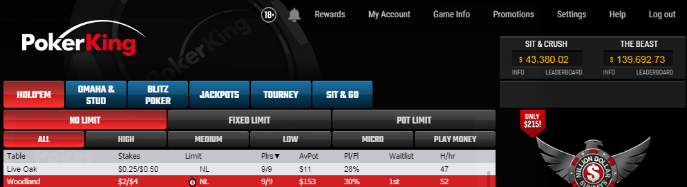 Мы первые в Waitlist за кеш-столом Woodland