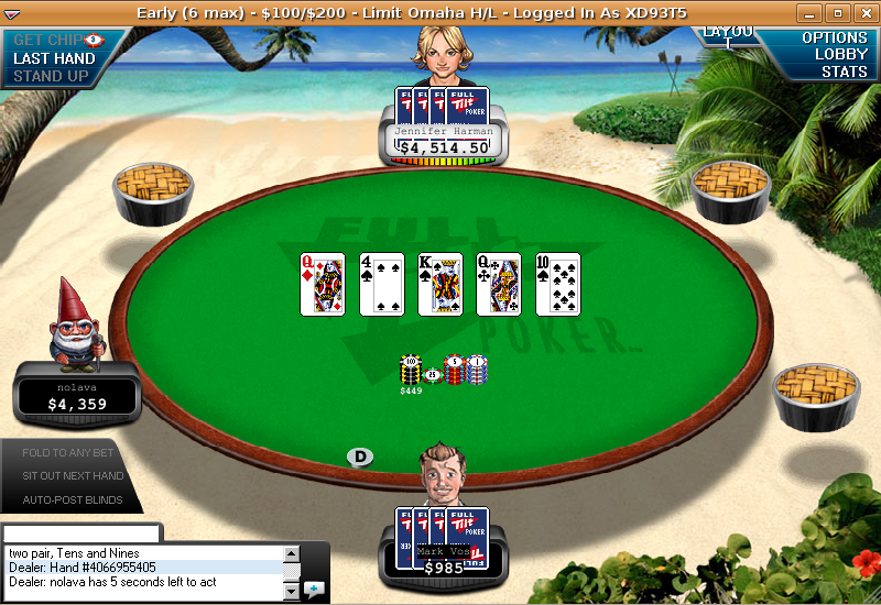 Ранний дизайн Full Tilt Poker, начало 2000-х.