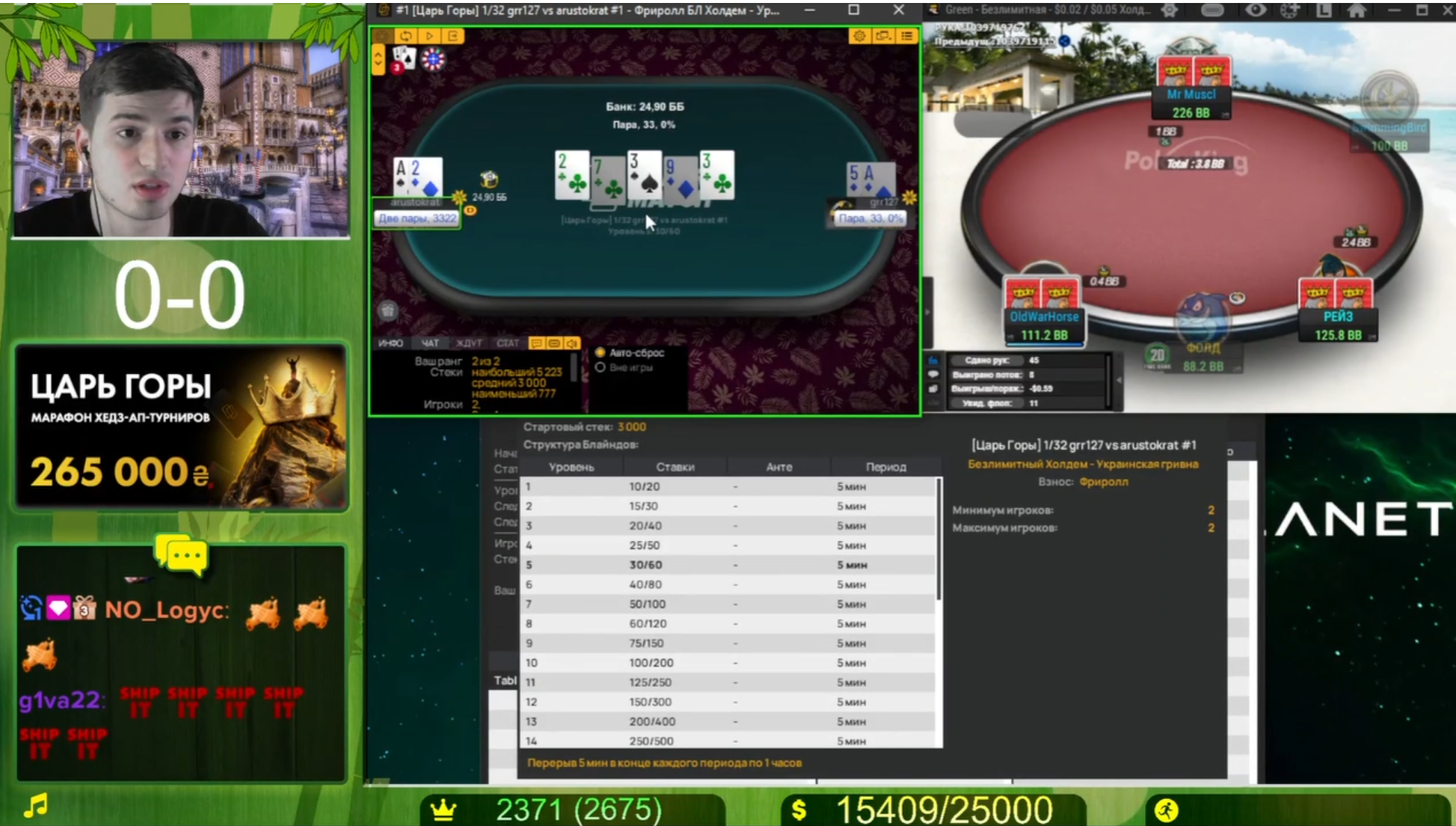 Финальная раздача первого раунда 1/32 финала «Царя Горы» со стрима Рустама «Grr127» Гаврилюка.