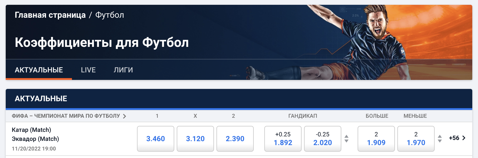 Коэффициенты БК Pinnacle