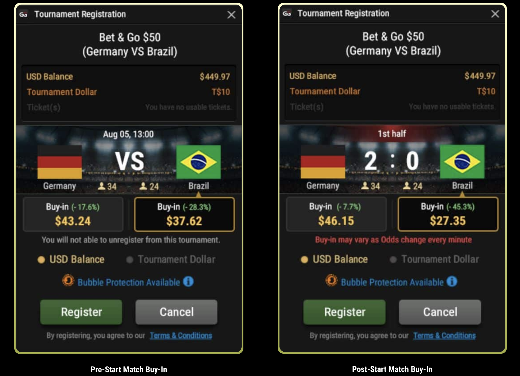 Скриншот для иллюстрации того, как меняются бай-ины по ходу матча