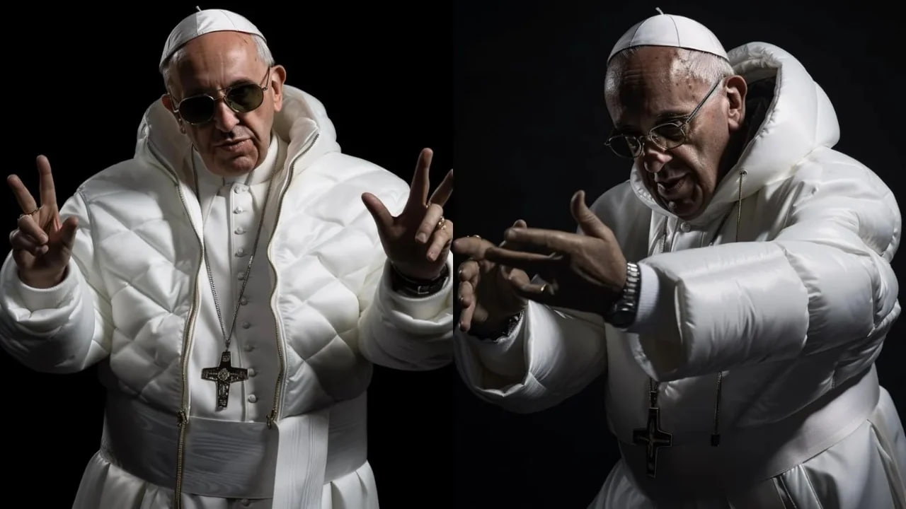 Созданный ИИ Папа Римский Франциск