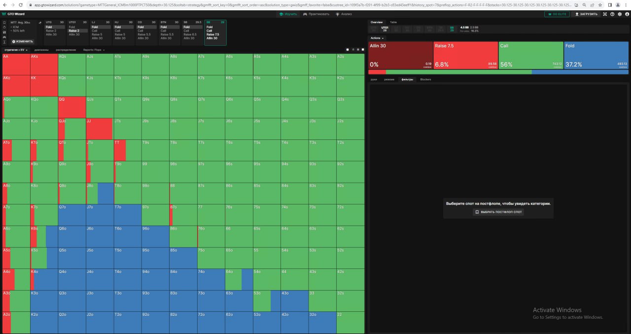 Рендж защиты ББ, когда в турнире 50% поля