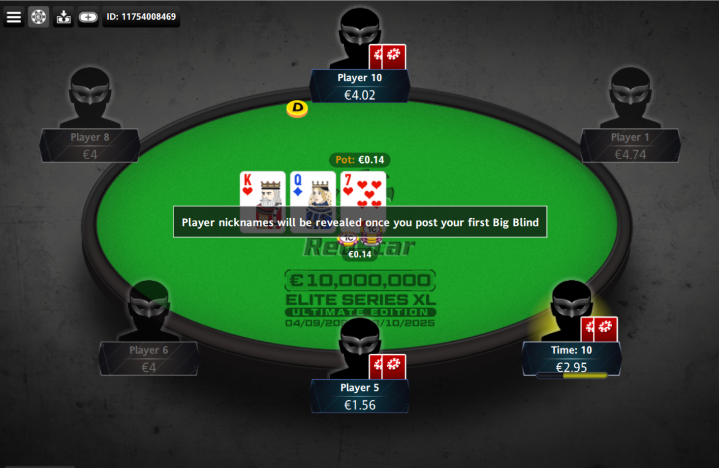 Пример анонимизации в кеш-столах для наблюдателей в сети iPoker