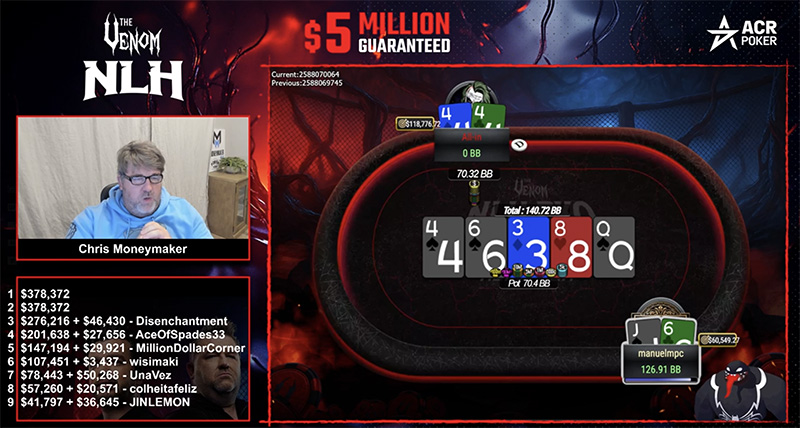 Спирин сыграл рейз на флопе, бет тёрн и олл-ин на ривере